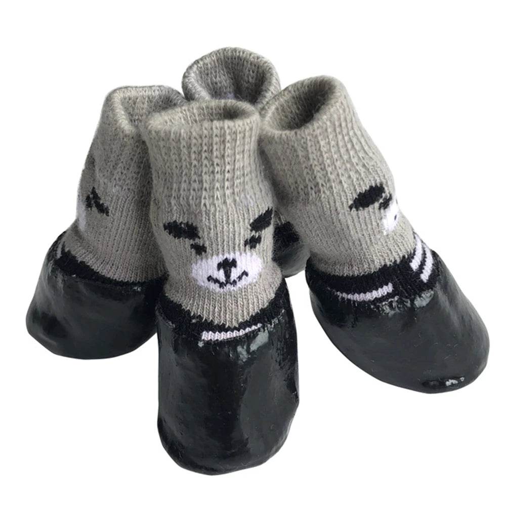 Black waterproof panda socks for dogs.