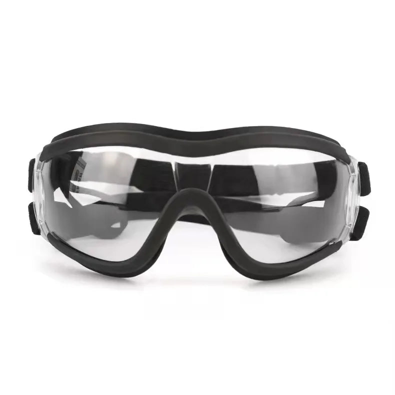 Front view of clear UV dog goggles.