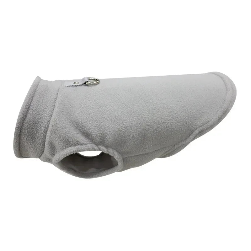 Gray warm dog fleece vest.