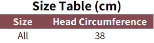 Sizing chart for knitted dog hat with ears.