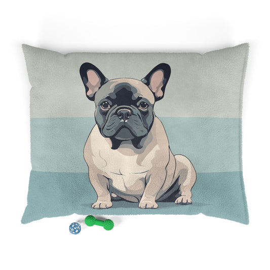 Large dog bed featuring a modern French bulldog.