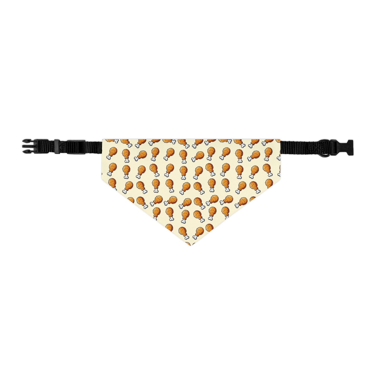 Medium fried chicken dog bandana collar.