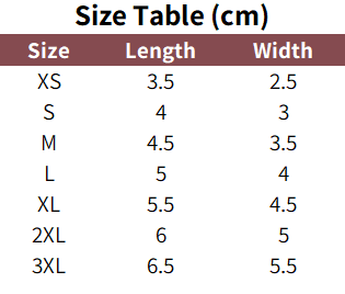 Sizing chart for waterproof dog shoes with anti-slip technology.